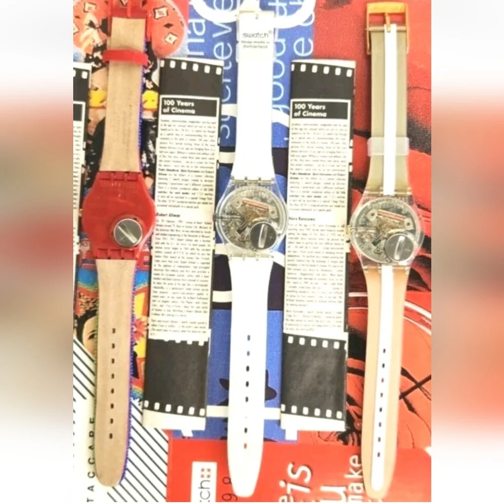 Swatch Watches 100 Years Of CINEMA Set OF 3 watches a Movie Poster and Book - Picture 5 of 13